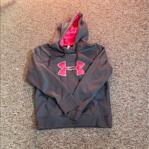 Gray/Pink Women’s Under Armour Hoodie Large